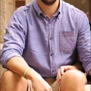 Light denim color linen shirt size large